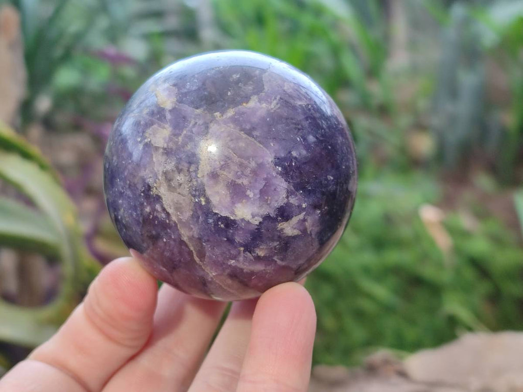 Polished Lepidolite With Pink Rubellite Spheres x 4 From Ambatondrazaka, Madagascar - Toprock Gemstones and Minerals 