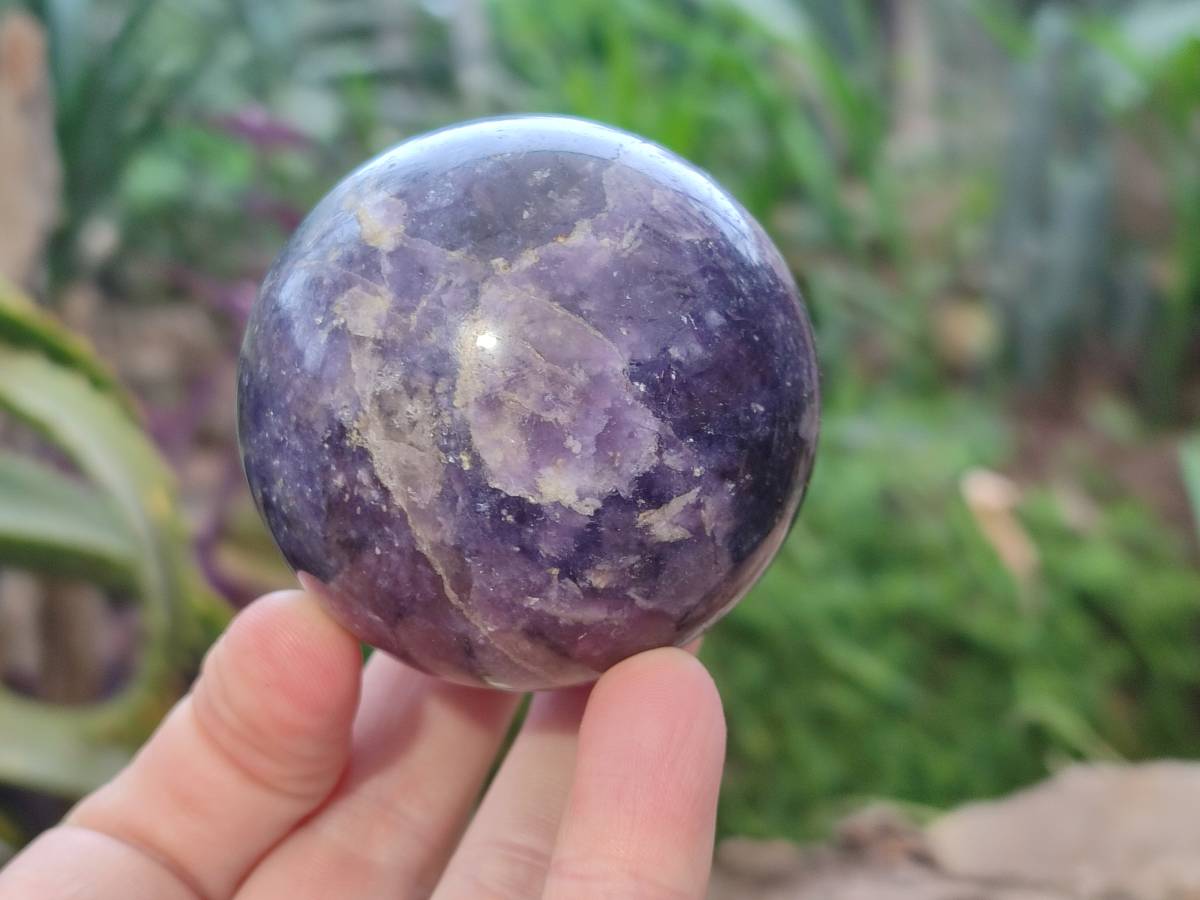 Polished Lepidolite With Pink Rubellite Spheres x 4 From Ambatondrazaka, Madagascar - Toprock Gemstones and Minerals 