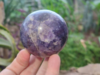 Polished Lepidolite With Pink Rubellite Spheres x 4 From Ambatondrazaka, Madagascar