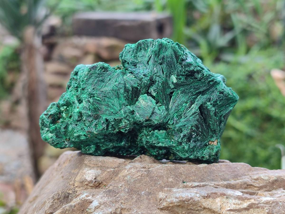 Natural Silky Malachite Specimens x 6 From Kasompe, Congo - Toprock Gemstones and Minerals 