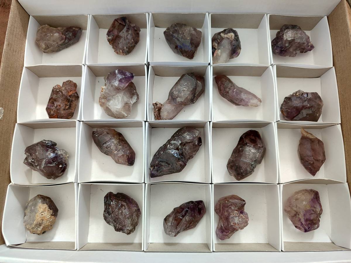 Natural Window Amethyst Crystals x 20 From Chiredzi, Zimbabwe - Toprock Gemstones and Minerals 