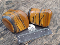 Polished Golden Tiger's Eye Free Forms x 6 From Prieska, South Africa