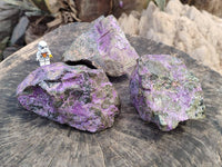 Natural Stichtite Specimens x 3 From Barberton, South Africa