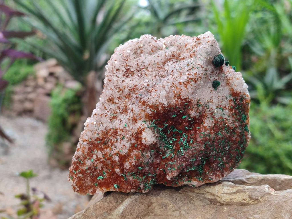 Natural Ball Malachite and Drusy Quartz On Dolomite Matrix Specimens x 2 From Kambove, Congo - Toprock Gemstones and Minerals 