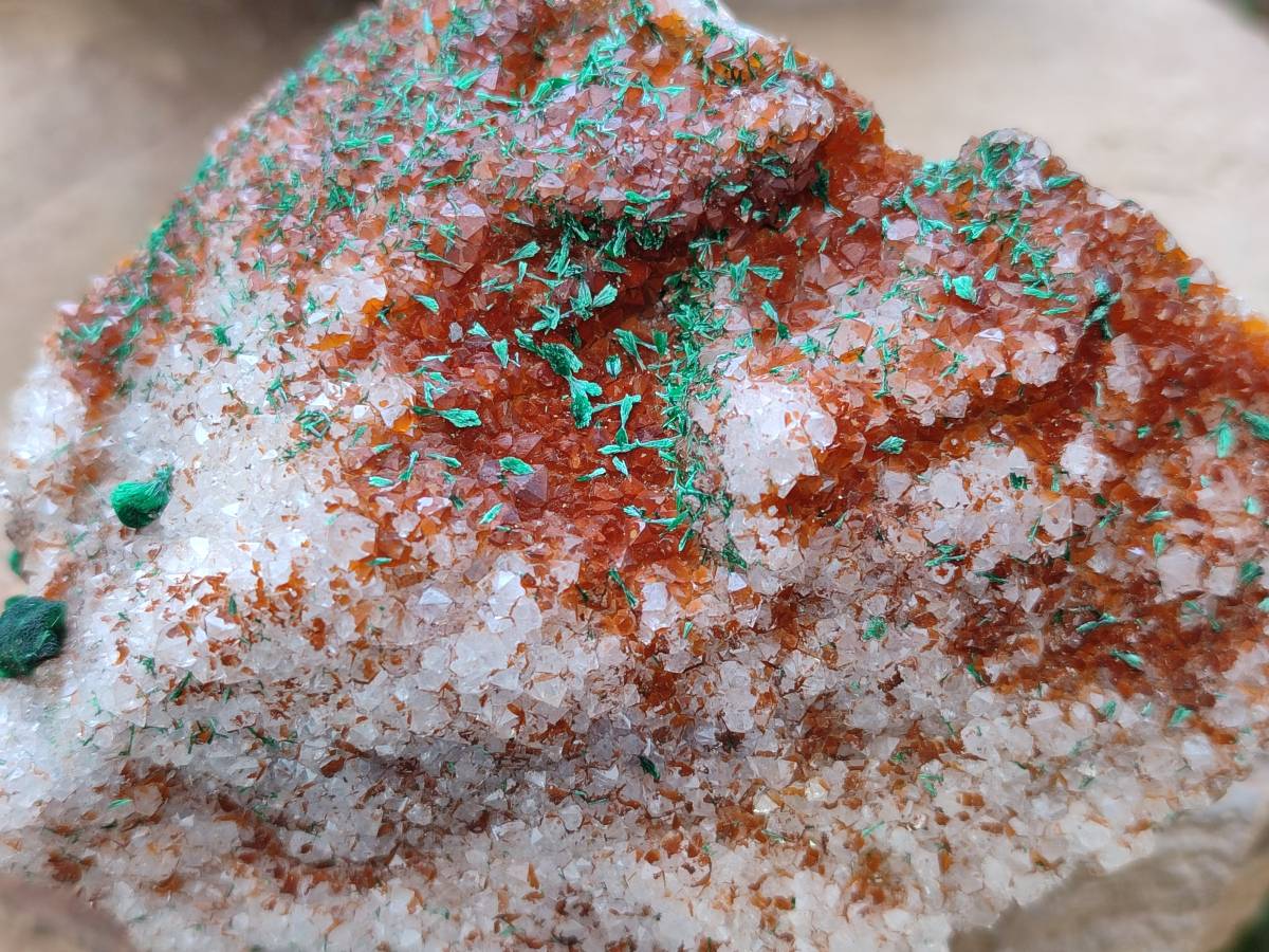 Natural Ball Malachite and Drusy Quartz On Dolomite Matrix Specimens x 2 From Kambove, Congo - Toprock Gemstones and Minerals 