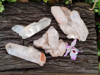 Natural Quartz Clusters x 4 From Mpika, Zambia