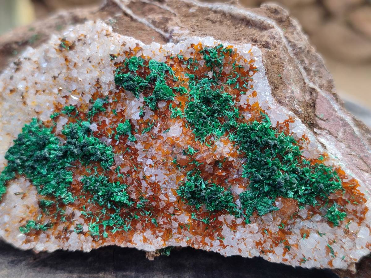 Natural Crystalline Ball Malachite and Quartz On Dolomite Matrix Specimens x 2 From Kambove, Congo - Toprock Gemstones and Minerals 