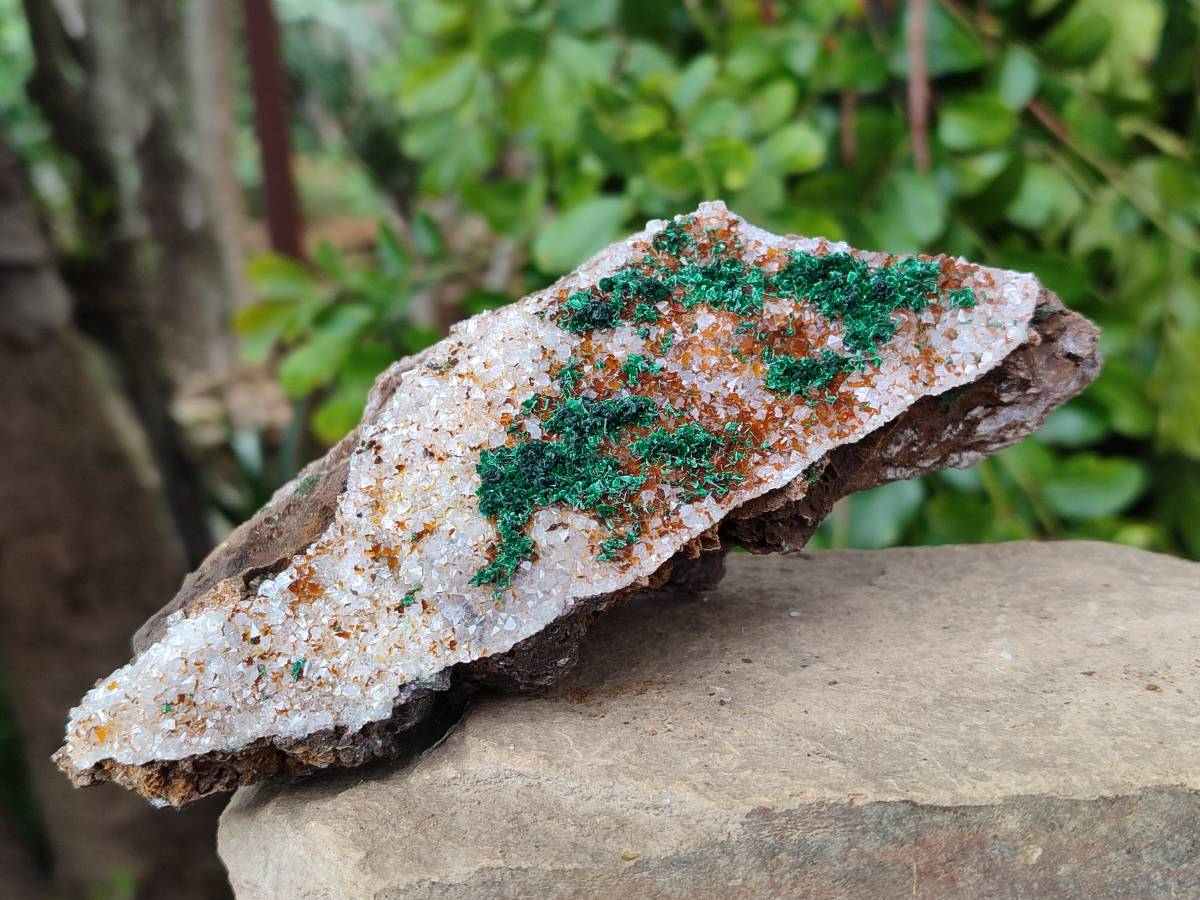 Natural Crystalline Ball Malachite and Quartz On Dolomite Matrix Specimens x 2 From Kambove, Congo - Toprock Gemstones and Minerals 