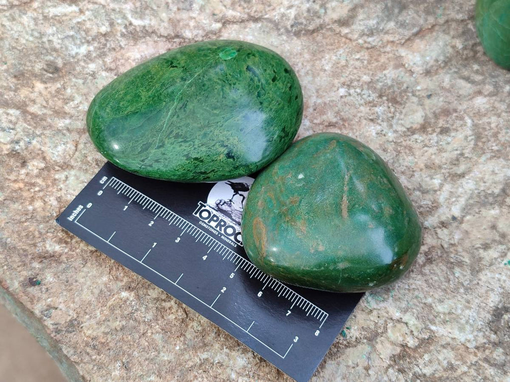 Polished Verdite Palm Stones x 12 From Zimbabwe - Toprock Gemstones and Minerals 