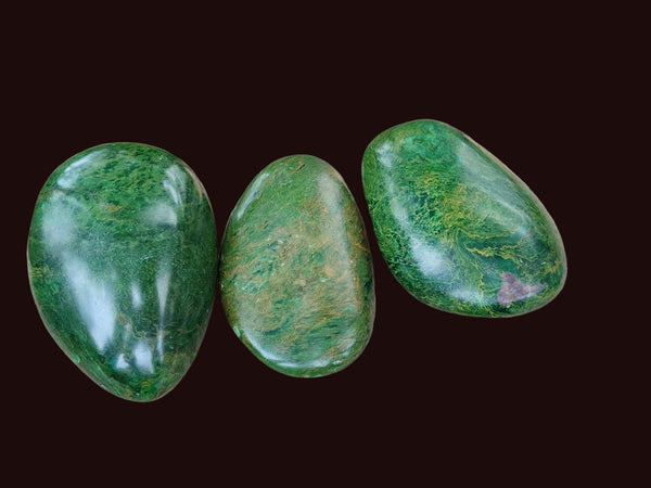 Polished Verdite Palm Stones x 12 From Zimbabwe