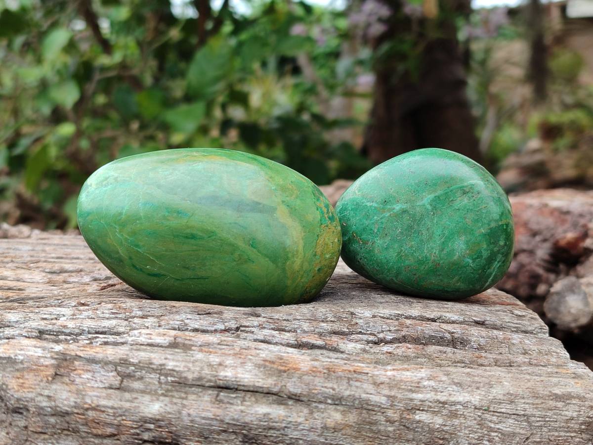 Polished Verdite Palm Stones x 12 From Zimbabwe - Toprock Gemstones and Minerals 