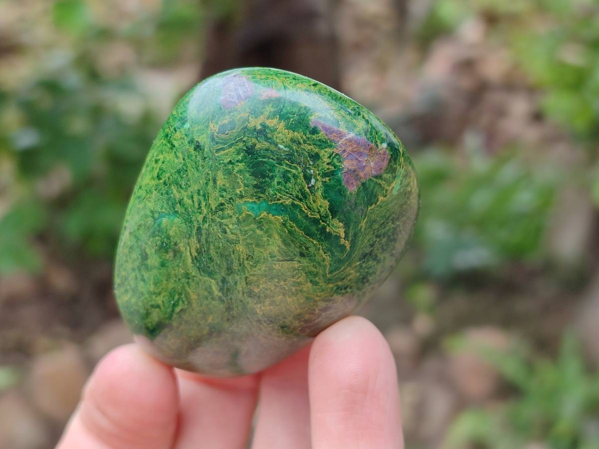 Polished Verdite Palm Stones x 12 From Zimbabwe - Toprock Gemstones and Minerals 