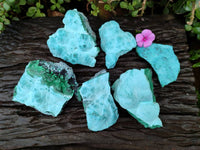 Natural Malachite Malacolla Botryoidal Chrysocolla Specimens x 6 From Kulukuluku, Congo