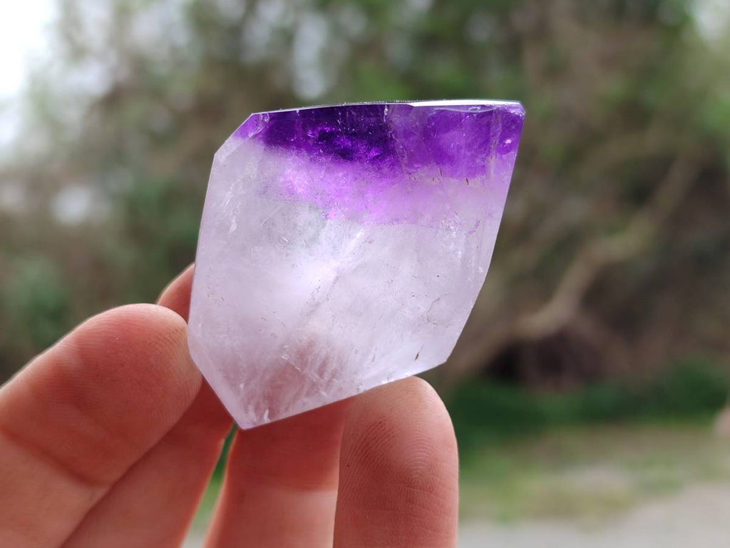 Polished Window Amethyst Crystals x 20 From Akansobe, Madagascar - Toprock Gemstones and Minerals 