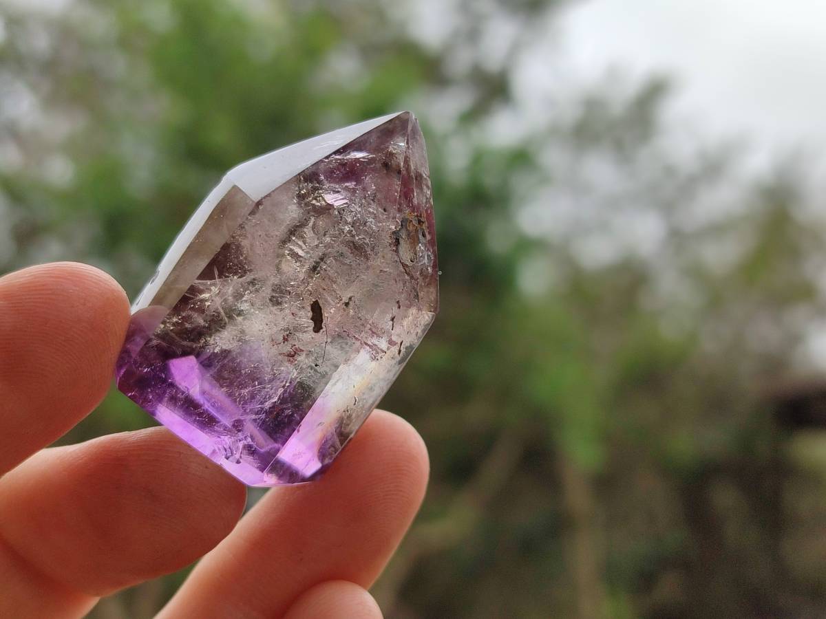 Polished Window Amethyst Crystals x 20 From Akansobe, Madagascar - Toprock Gemstones and Minerals 
