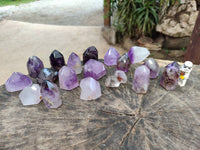 Polished Window Amethyst Crystals x 20 From Akansobe, Madagascar
