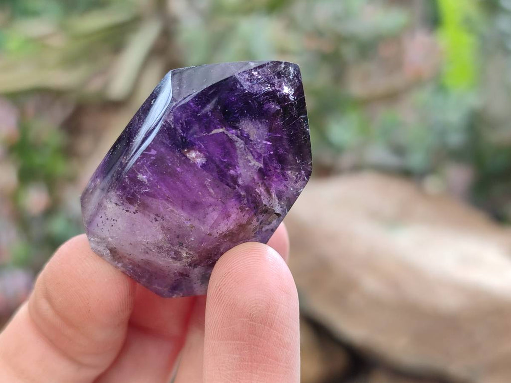 Polished Window Amethyst Crystals x 20 From Akansobe, Madagascar - Toprock Gemstones and Minerals 