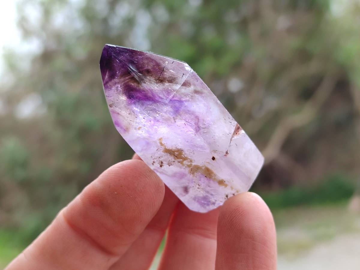 Polished Window Amethyst Crystals x 20 From Akansobe, Madagascar - Toprock Gemstones and Minerals 