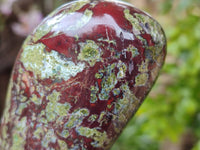 Polished Bastite Dragons Blood Stone Sphere and Standing Free Form x 2 From Tshipise, South Africa
