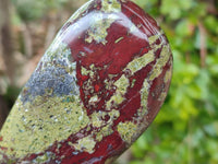 Polished Bastite Dragons Blood Stone Sphere and Standing Free Form x 2 From Tshipise, South Africa