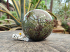 Polished Bastite Dragons Blood Stone Sphere and Standing Free Form x 2 From Tshipise, South Africa - Toprock Gemstones and Minerals 