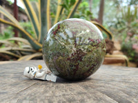 Polished Bastite Dragons Blood Stone Sphere and Standing Free Form x 2 From Tshipise, South Africa