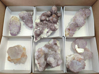 Natural Mixed Amethyst Spirit Quartz Clusters x 8 From Boekenhouthoek, South Africa