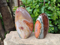 Polished Polychrome Jasper Standing Free Forms x 3 From NW Coast, Madagascar