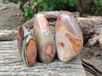 Polished Polychrome Jasper Standing Free Forms x 3 From NW Coast, Madagascar - Toprock Gemstones and Minerals 