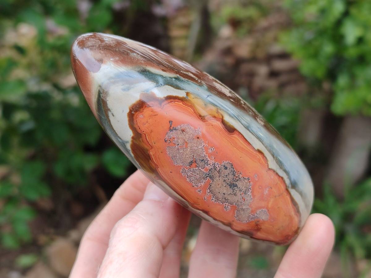 Polished Polychrome Jasper Standing Free Forms x 3 From NW Coast, Madagascar - Toprock Gemstones and Minerals 