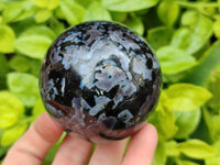 Polished Gabbro 'Merlinite' Spheres x 3 From Madagascar