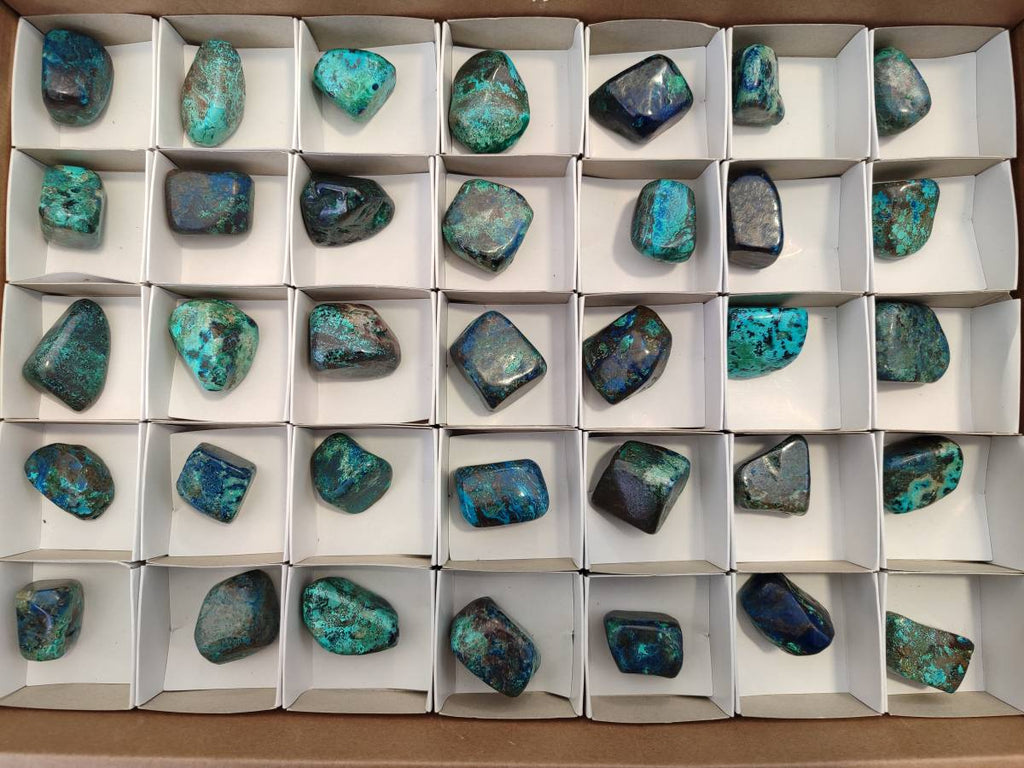 Polished Shattuckite Free Forms x 35 From Congo - Toprock Gemstones and Minerals 