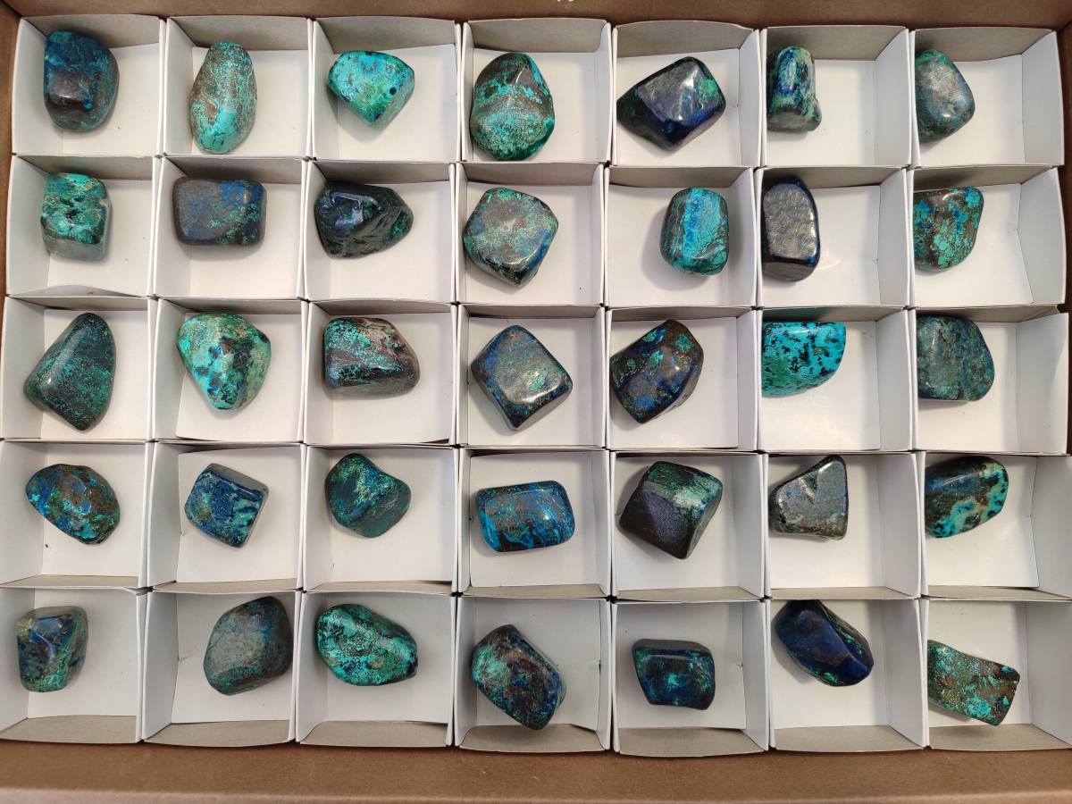 Polished Shattuckite Free Forms x 35 From Congo - Toprock Gemstones and Minerals 