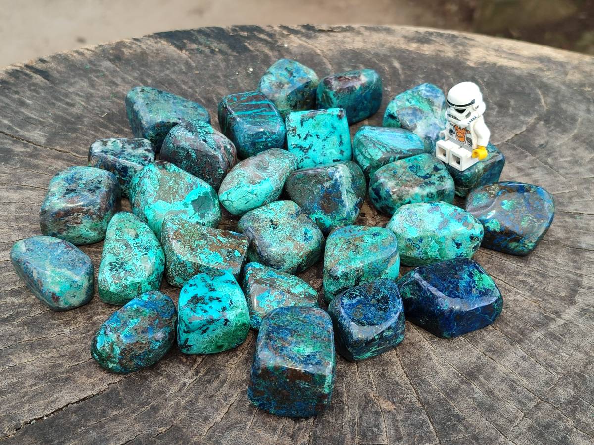 Polished Shattuckite Free Forms x 35 From Congo - Toprock Gemstones and Minerals 