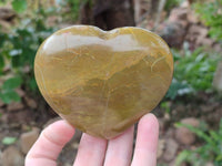 Polished Green Opal Hearts x 6 From Betroka, Madagascar
