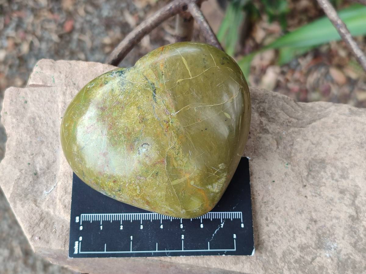 Polished Green Opal Hearts x 6 From Betroka, Madagascar - Toprock Gemstones and Minerals 