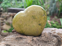 Polished Green Opal Hearts x 6 From Betroka, Madagascar