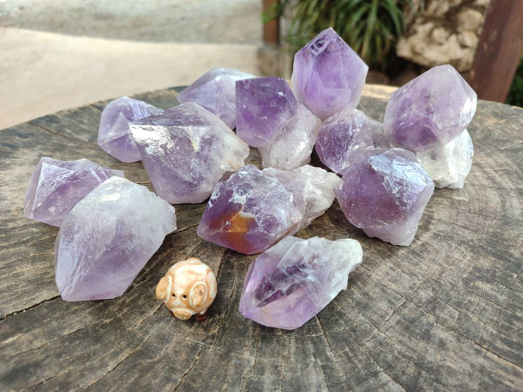 Natural Jacaranda Amethyst Quartz Crystals x 12 From Mumbwa, Zambia - Toprock Gemstones and Minerals 
