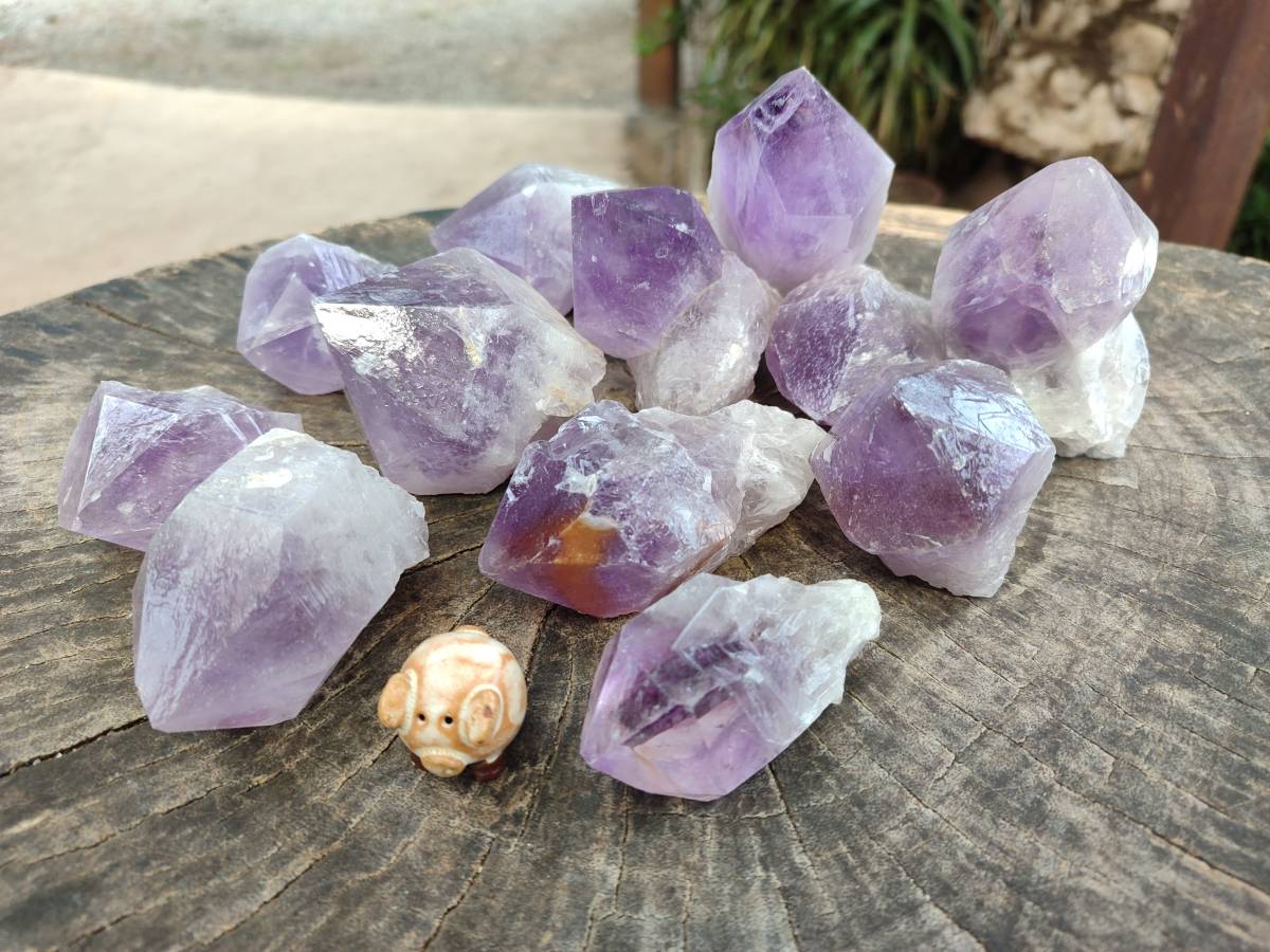 Natural Jacaranda Amethyst Quartz Crystals x 12 From Mumbwa, Zambia - Toprock Gemstones and Minerals 