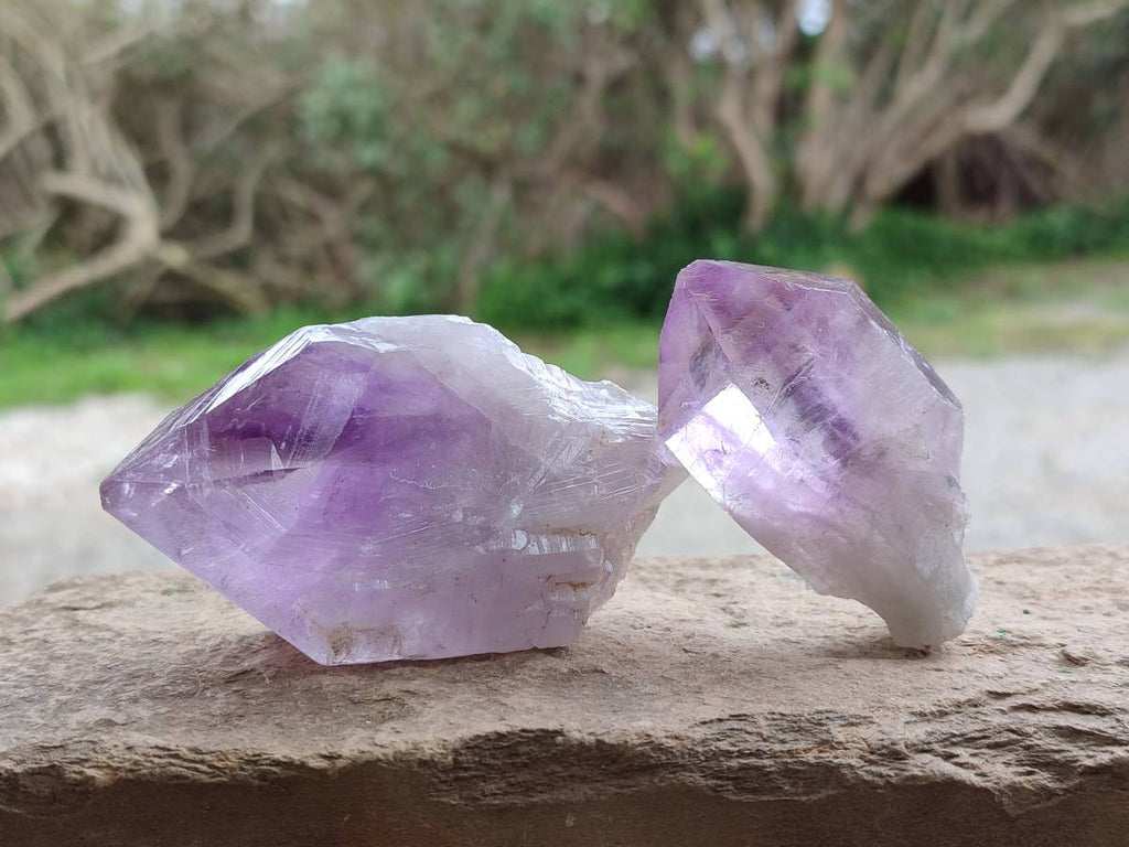 Natural Jacaranda Amethyst Quartz Crystals x 12 From Mumbwa, Zambia - Toprock Gemstones and Minerals 