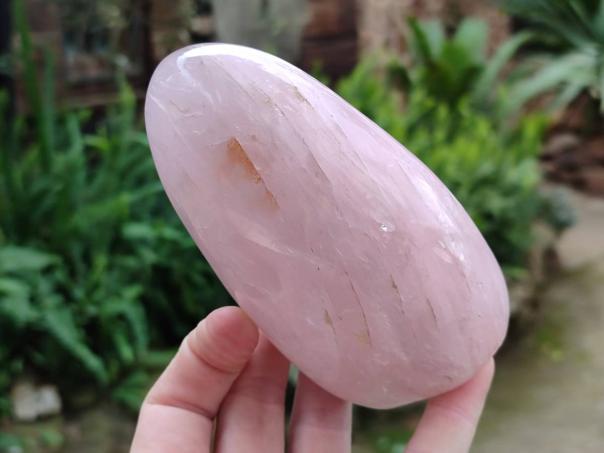 Polished Rose Quartz Standing Free Forms x 2 From Madagascar - Toprock Gemstones and Minerals 