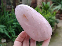 Polished Rose Quartz Standing Free Forms x 2 From Madagascar