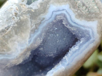 Polished Blue Lace Agate Standing Free Forms x 3 From Nsanje, Malawi
