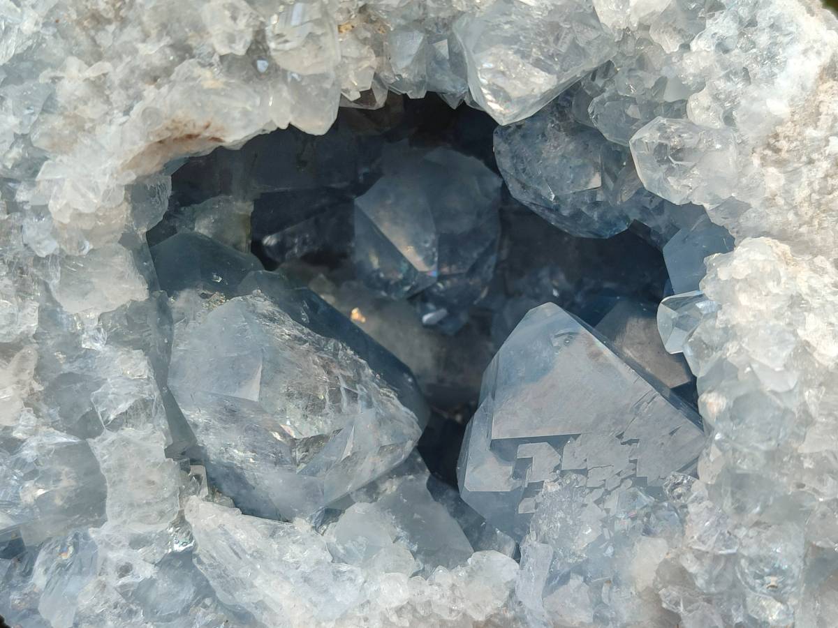 Natural Blue Celestite Geode Specimens x 1 From Sakoany, Madagascar - Toprock Gemstones and Minerals 