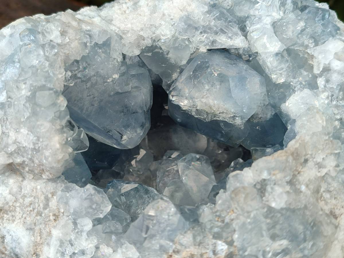 Natural Blue Celestite Geode Specimens x 1 From Sakoany, Madagascar - Toprock Gemstones and Minerals 