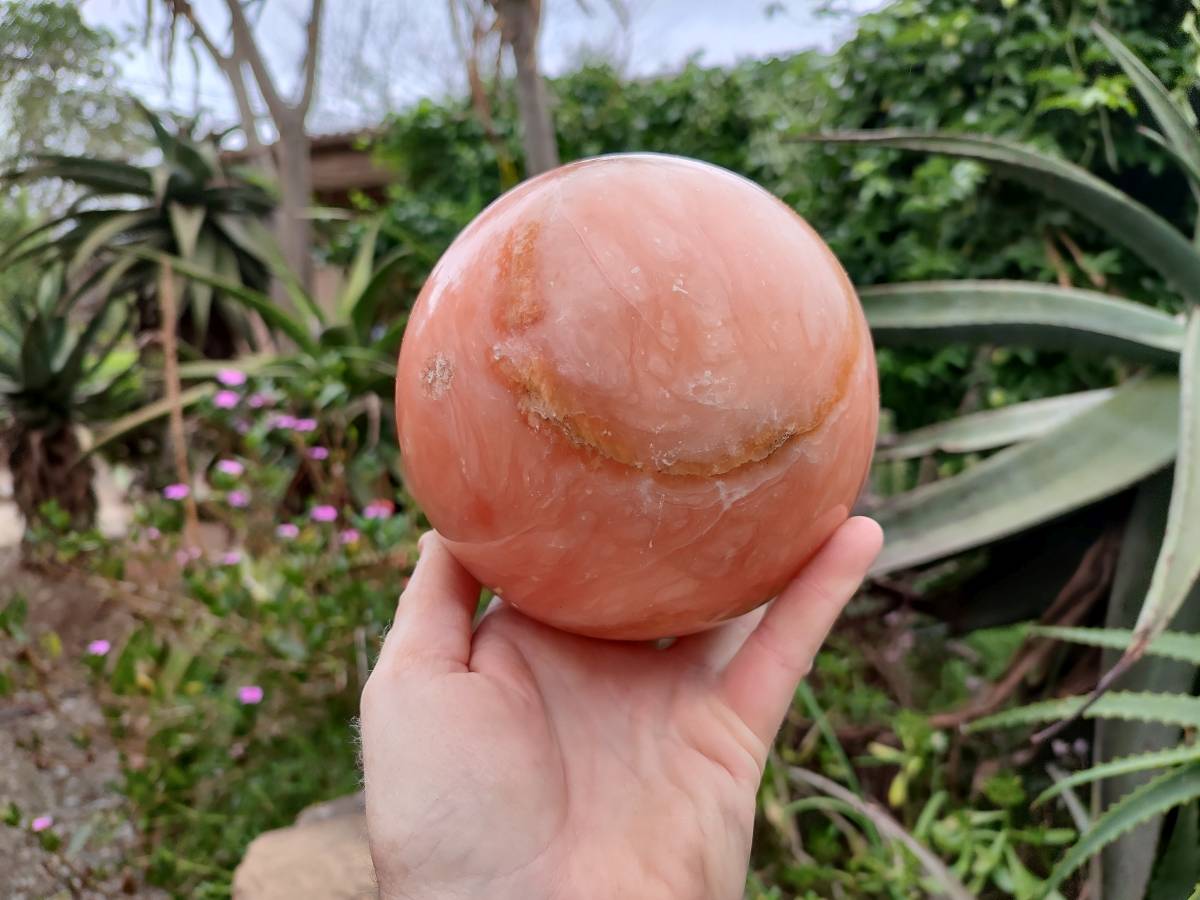 Polished Orange Twist Calcite Sphere x 1 From Maevantanana, Madagascar - Toprock Gemstones and Minerals 