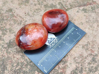 Polished Carnelian Agate Gemstone Galets x 20 From Madagascar