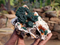 Natural Ball Malachite and Drusy Quartz On Dolomite Matrix Specimens x 2 From Kambove, Congo