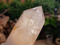 Polished Pearly Standing Quartz Crystals x 2 From Angola