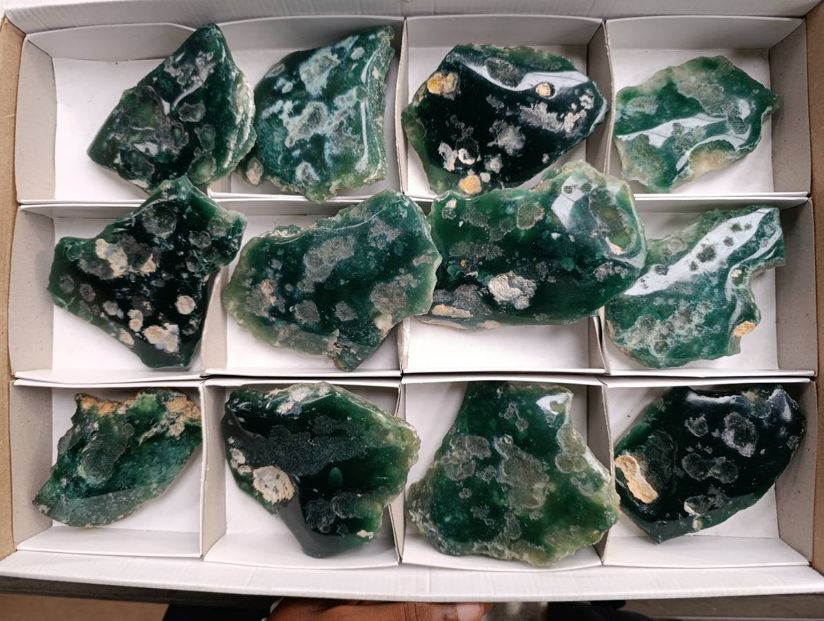 Polished On One Side Mtorolite Plates x 12 From Mutorashanga, Zimbabwe - Toprock Gemstones and Minerals 